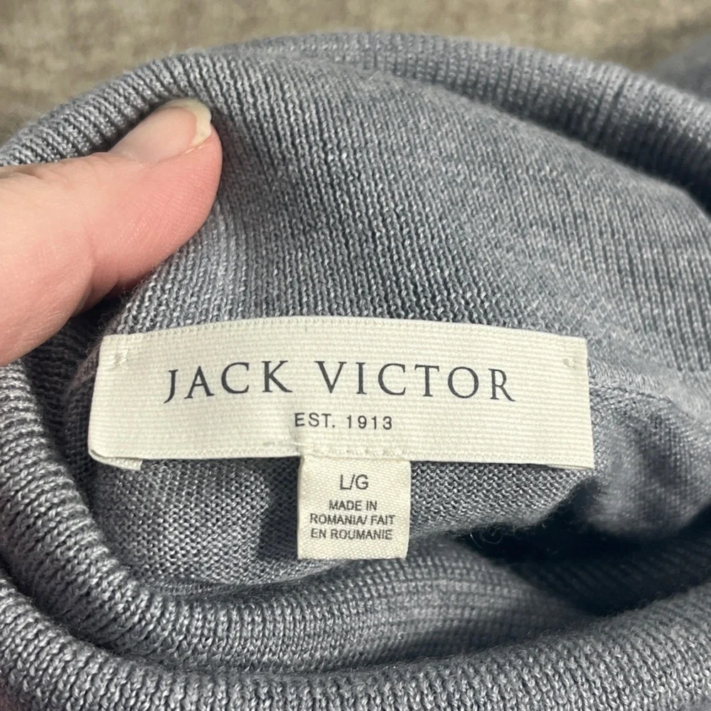 Jack Victor Wool Cashmere Silk Blend Turtleneck Sweater